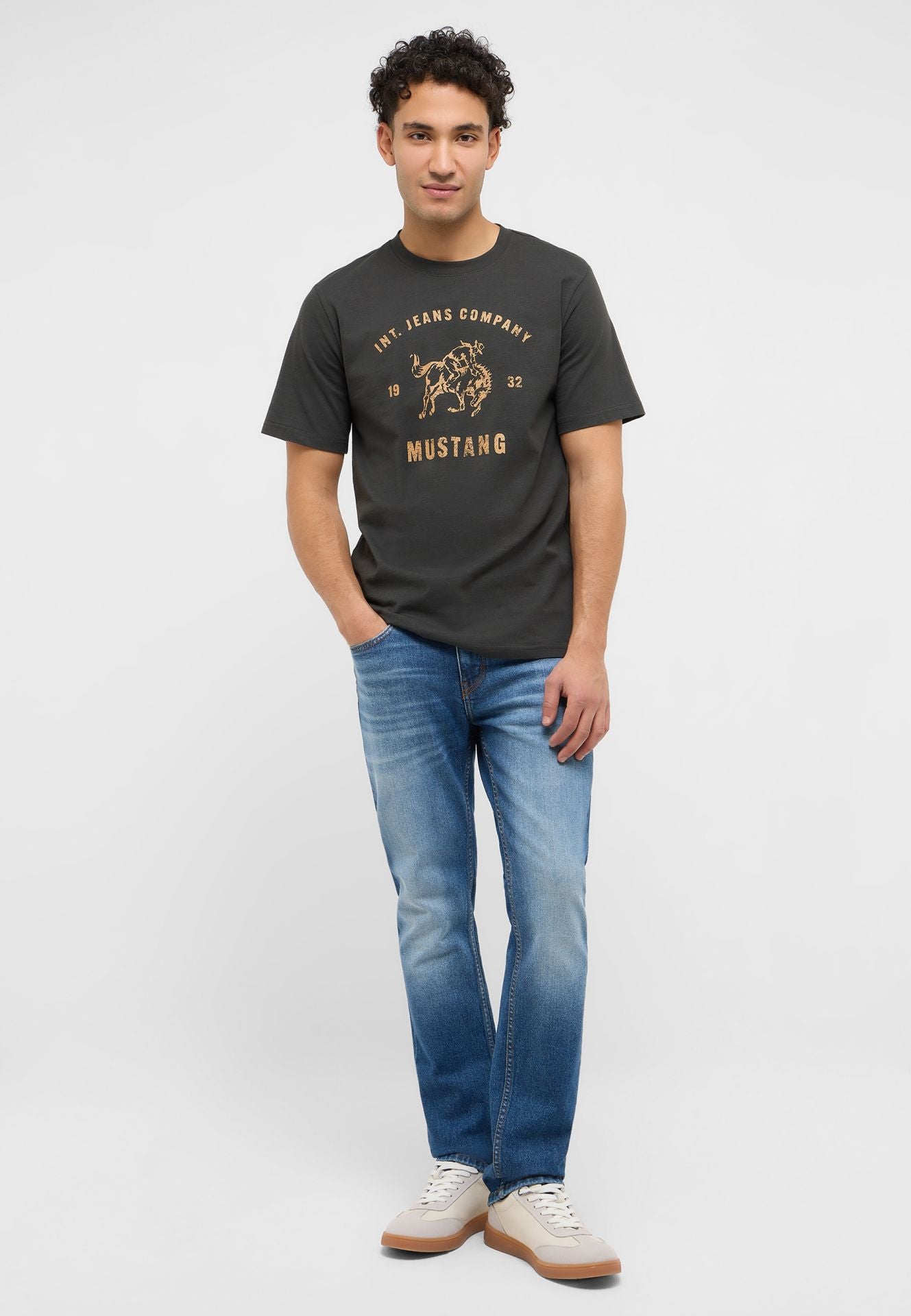 Męskie Spodnie Jeansowe Mustang Style Orlando Slim Denim Blue 1017429 5000 723