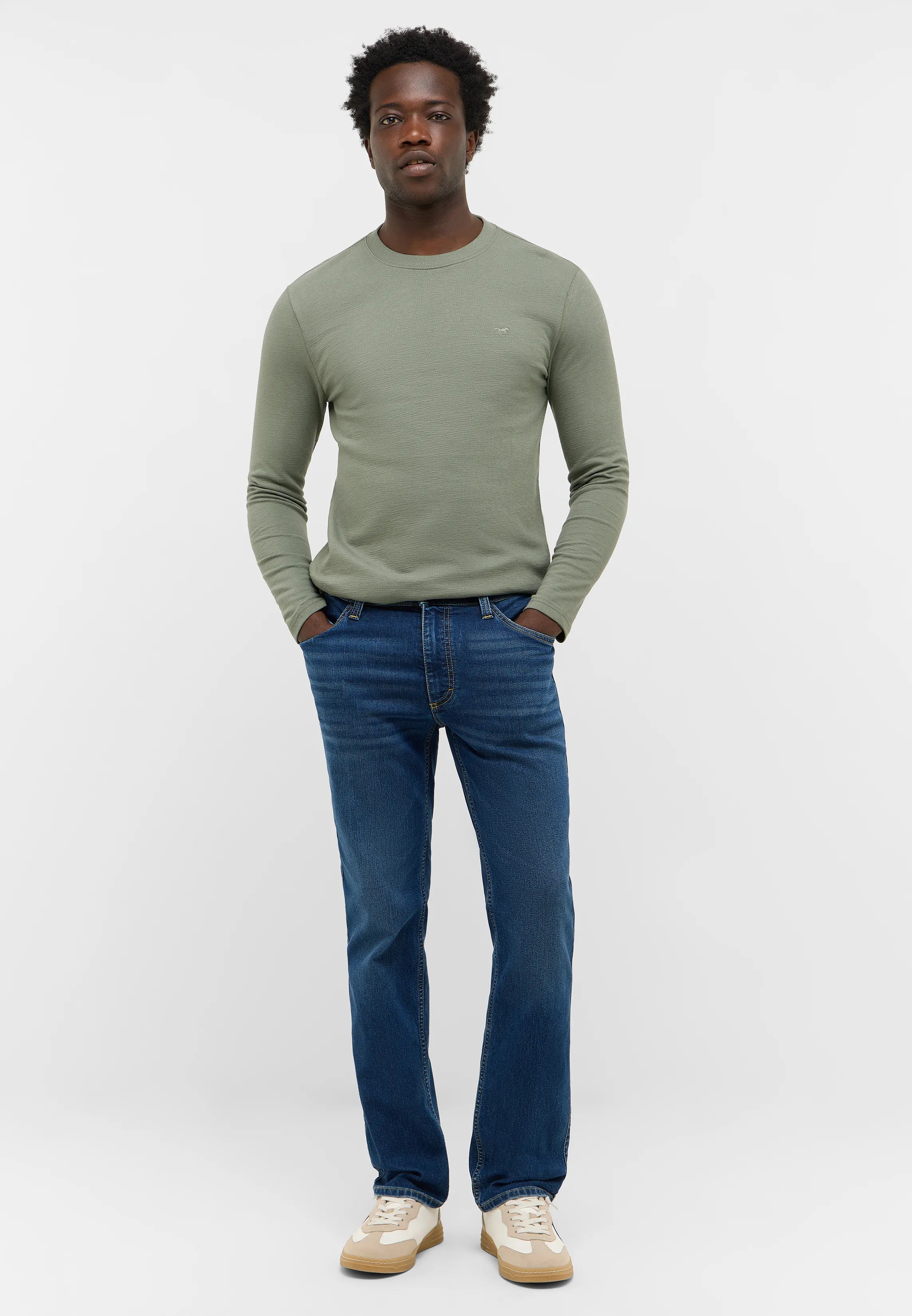 Męskie Spodnie Jeansowe Mustang Style Tramper Straight Denim Blue 1016812 5000 703