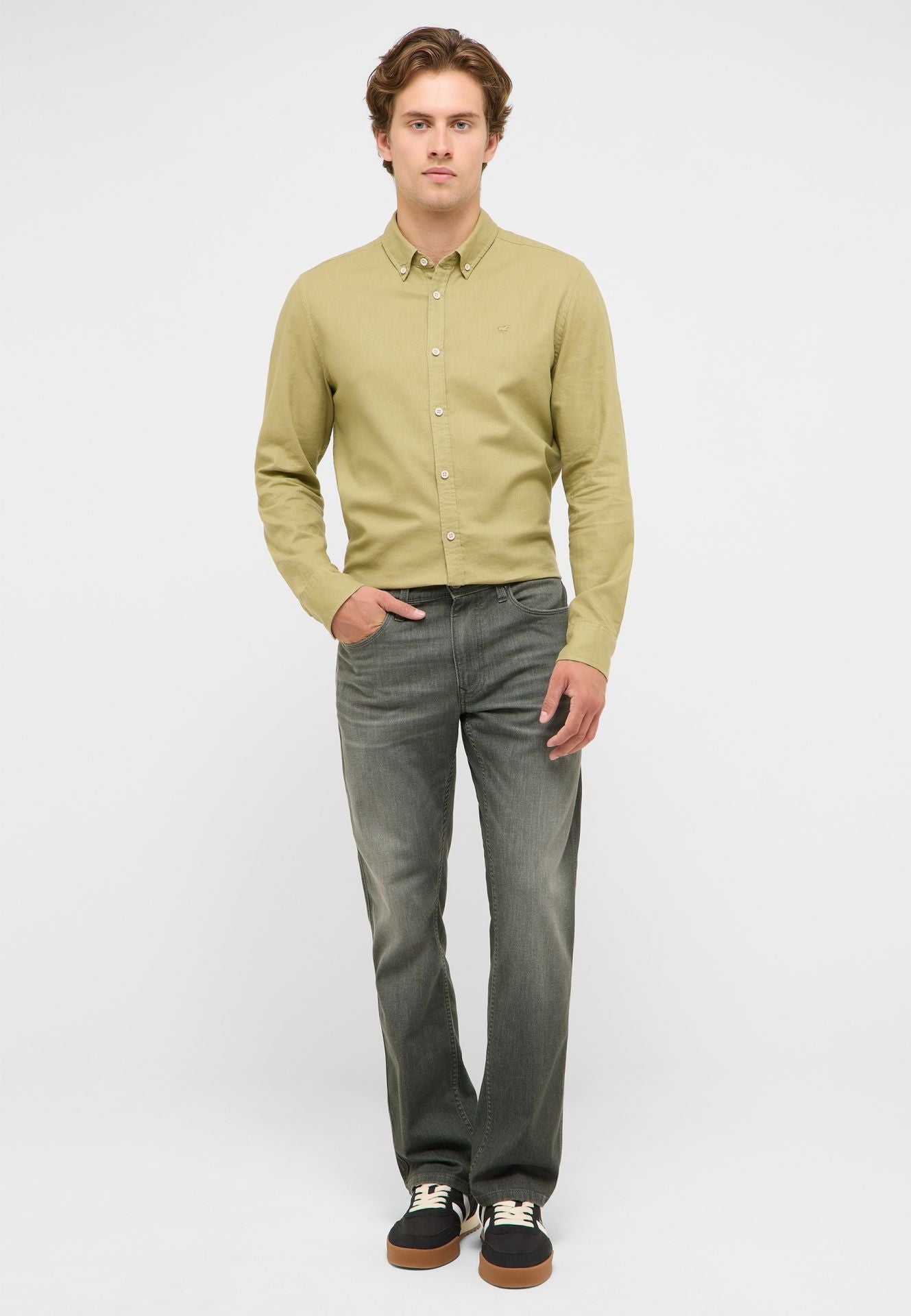 Męskie Spodnie Jeansowe Mustang Style Tramper Straight ULW Dark Ivy 1018580 6326