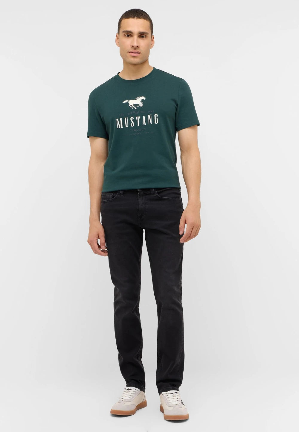 Męskie Spodnie jeansowe Mustang Style Vegas Slim Denim Black 1016794 4000 982