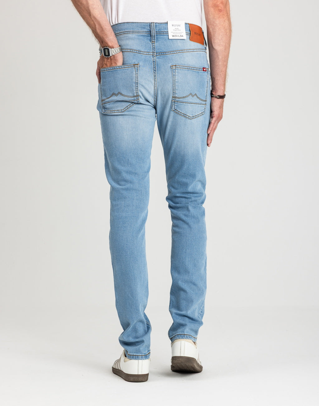 Męskie Spodnie jeansowe Mustang Style Vegas Slim Denim Blue 1018073 5000 401