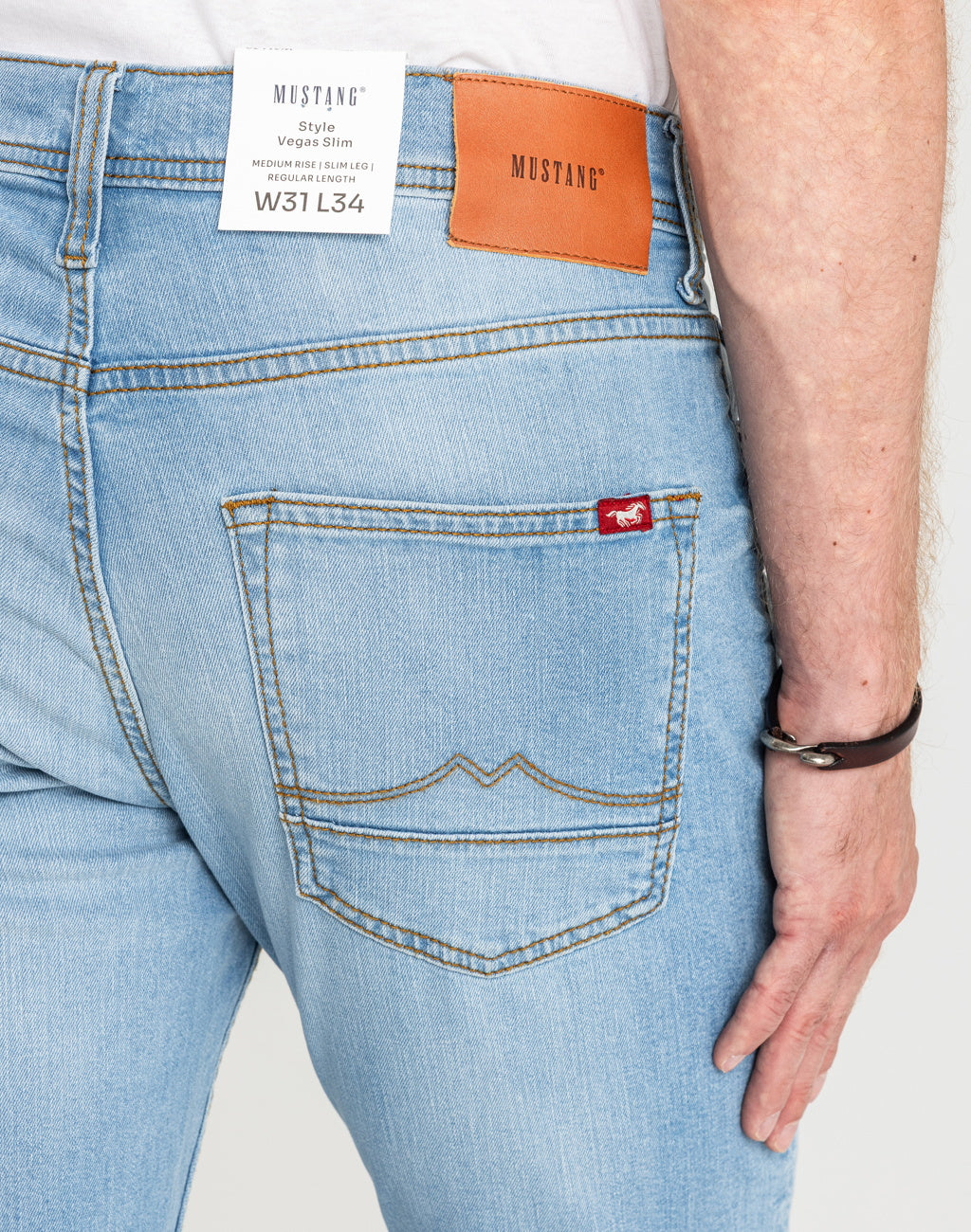 Męskie Spodnie jeansowe Mustang Style Vegas Slim Denim Blue 1018073 5000 401