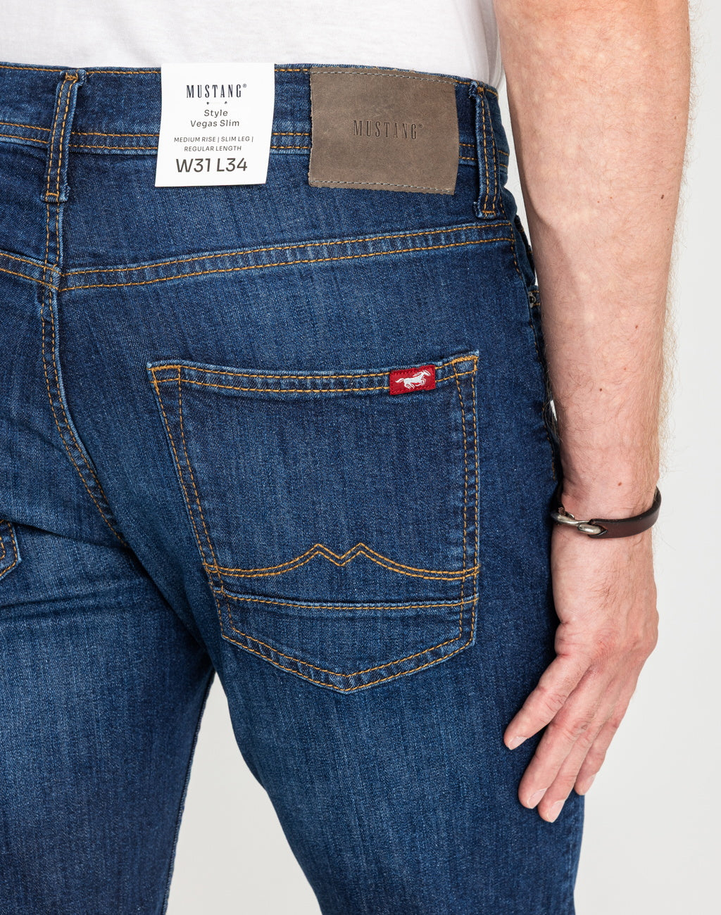 Męskie Spodnie jeansowe Mustang Style Vegas Slim Denim Blue 1018073 5000 882