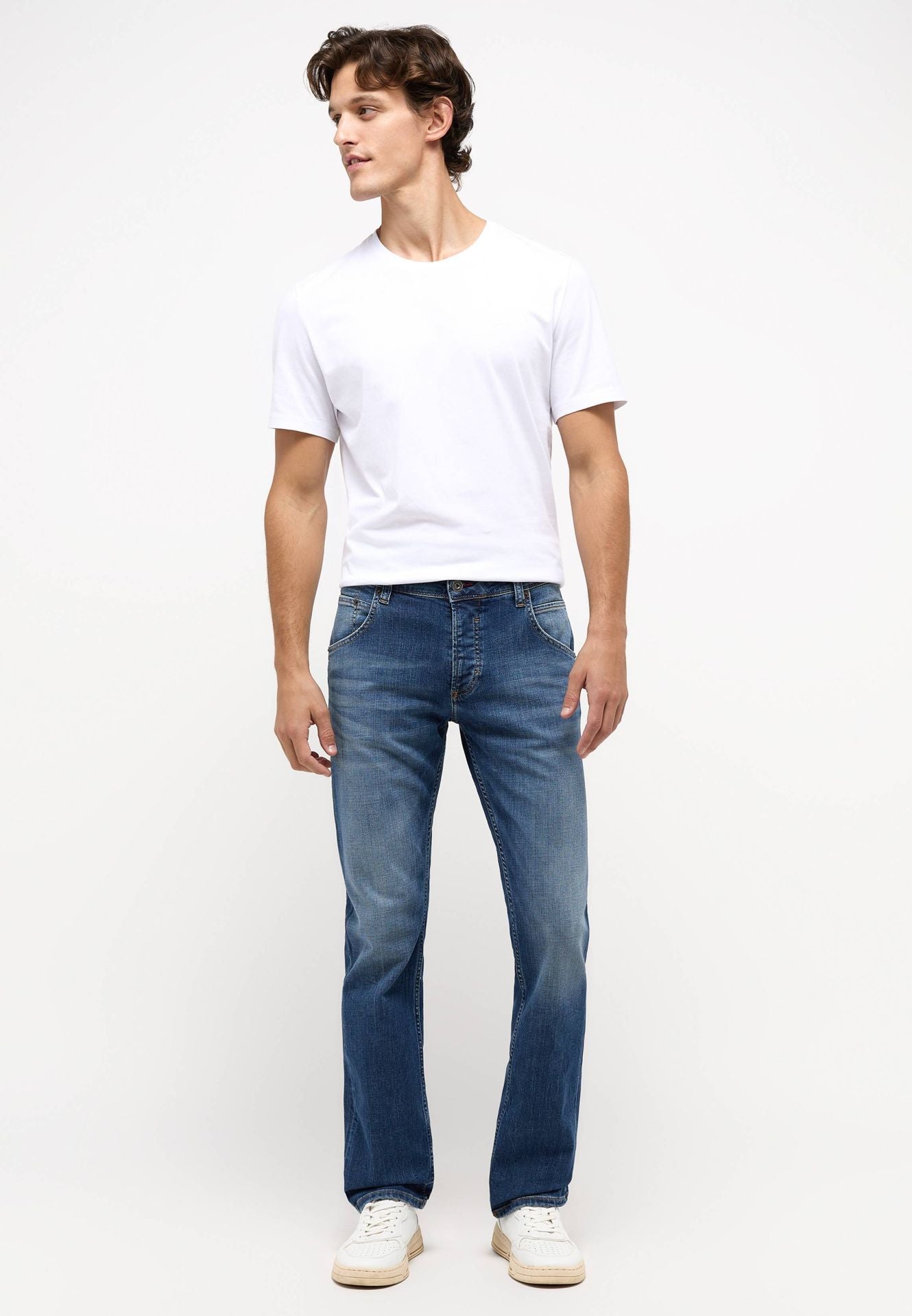 Męskie Spodnie jeansowe Mustang Style Washington Straight Denim Blue 1016618 5000 313
