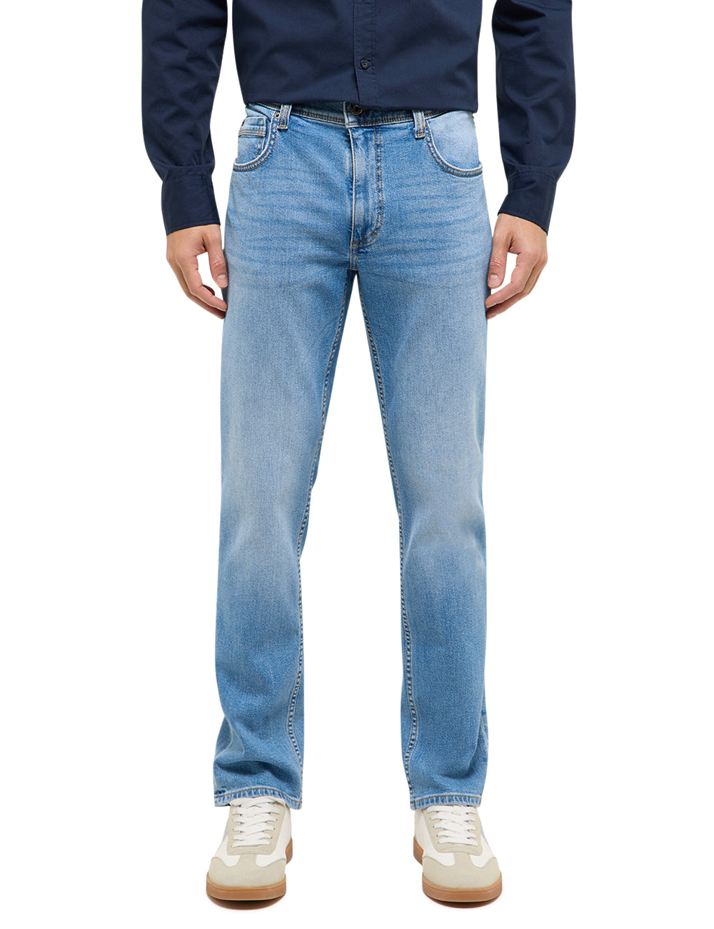 Męskie Spodnie Jeansowe Mustang Style Washington Straight Denim Blue 1017439 5000 403