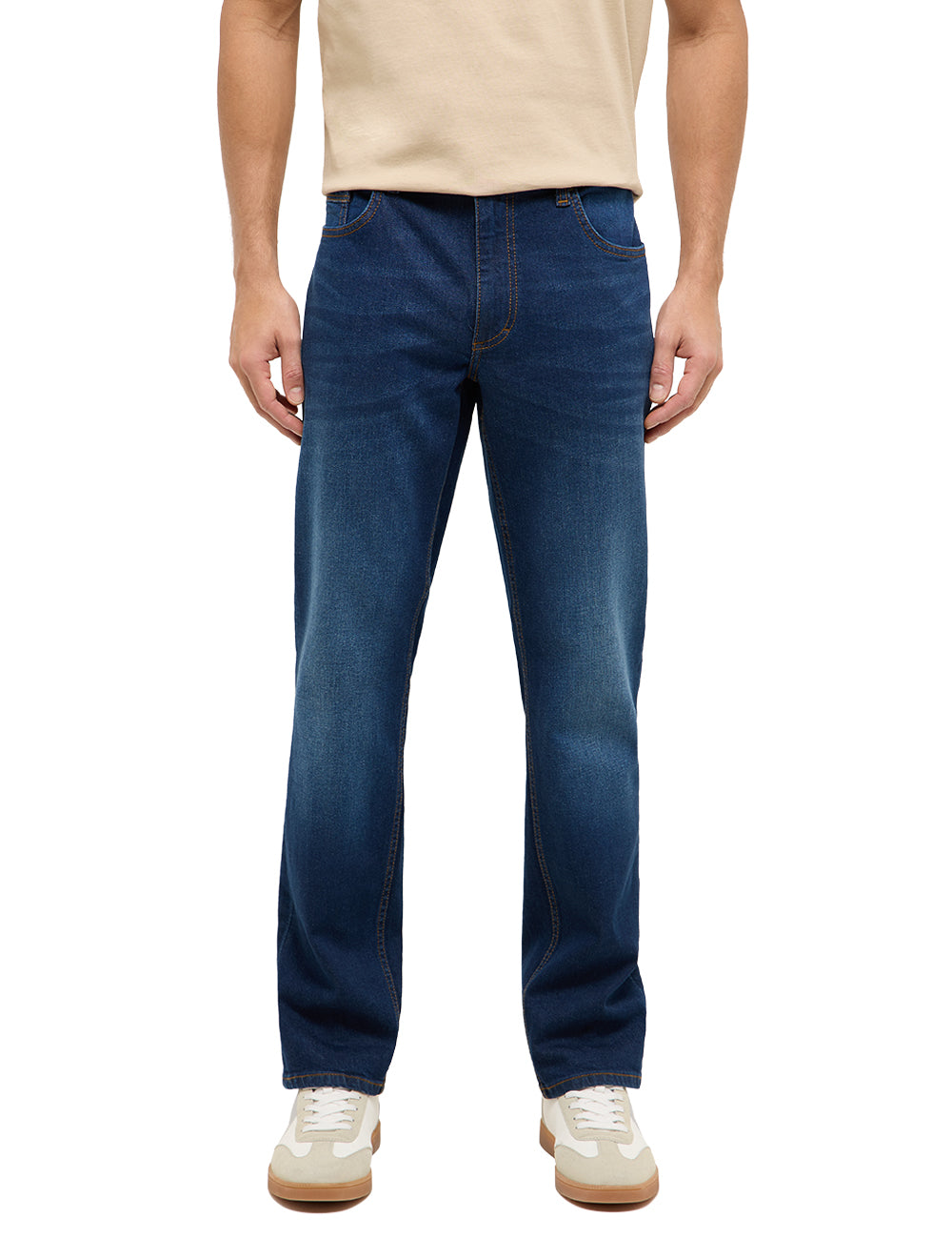 Męskie Spodnie Jeansowe Mustang Style Washington Straight Denim Blue 1017439 5000 802