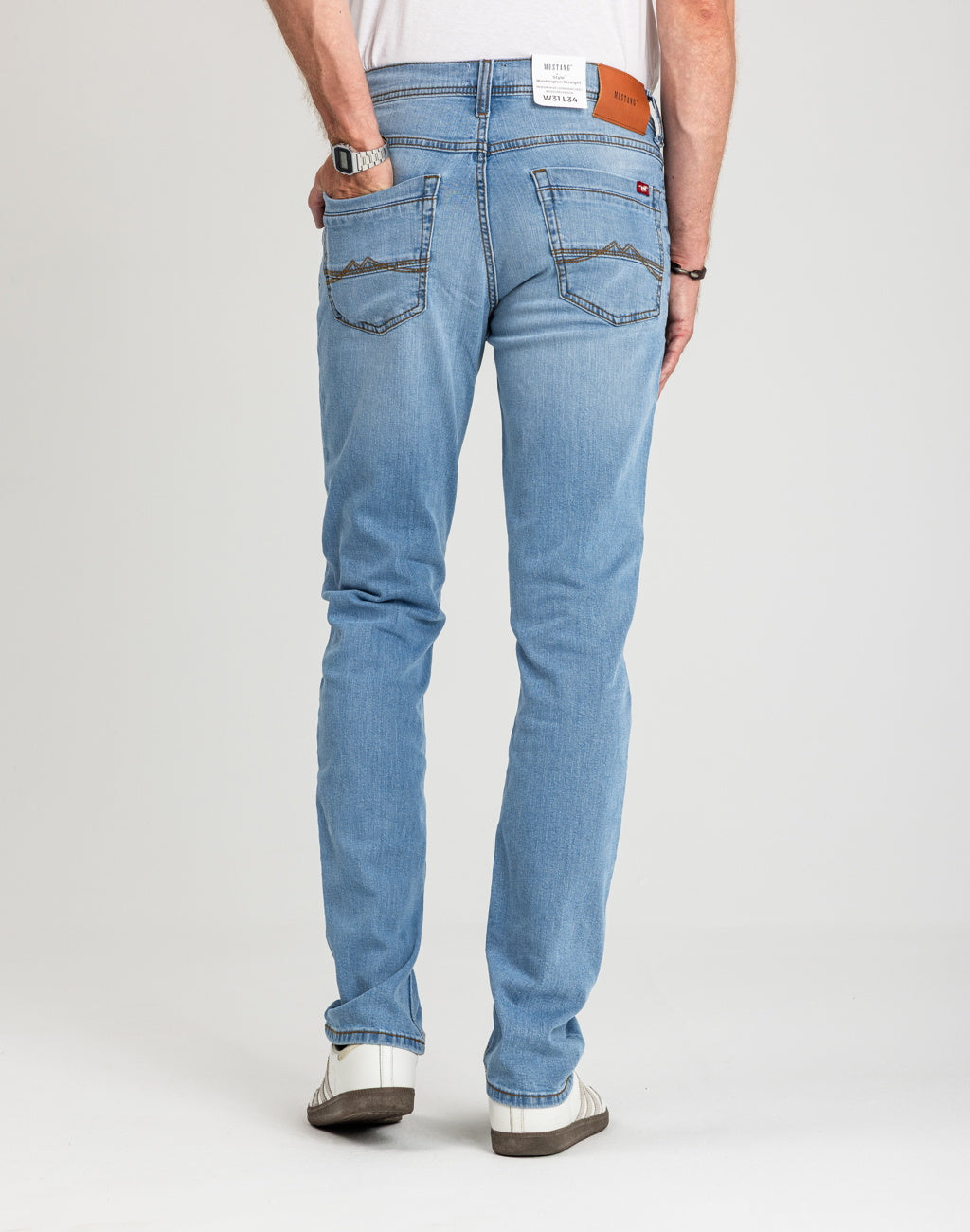 Męskie Spodnie jeansowe Mustang Style Washington Straight Denim Blue 1018074 5000 401