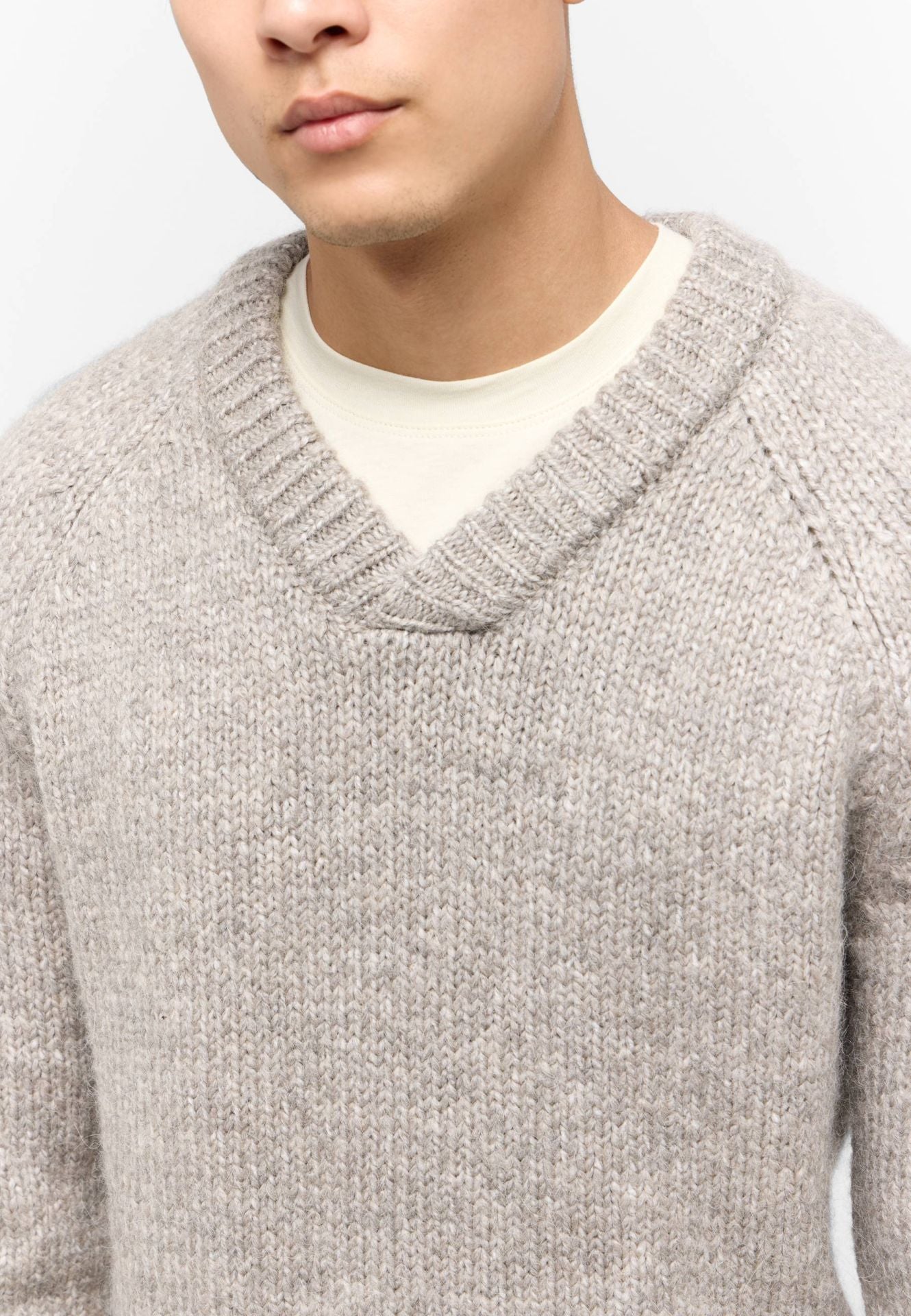 Męskie sweter MUSTANG Edmonds Mid Grey Mélange 1015481 4140