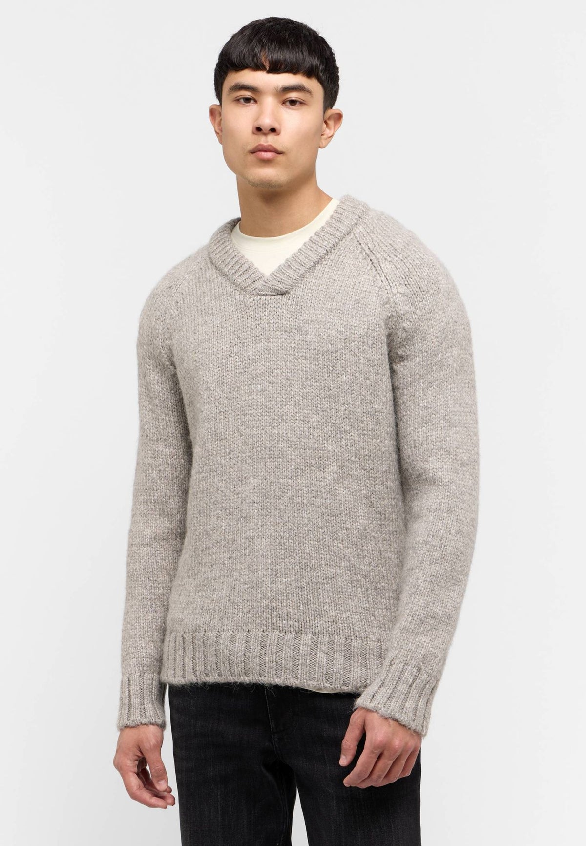 Męskie sweter MUSTANG Edmonds Mid Grey Mélange 1015481 4140