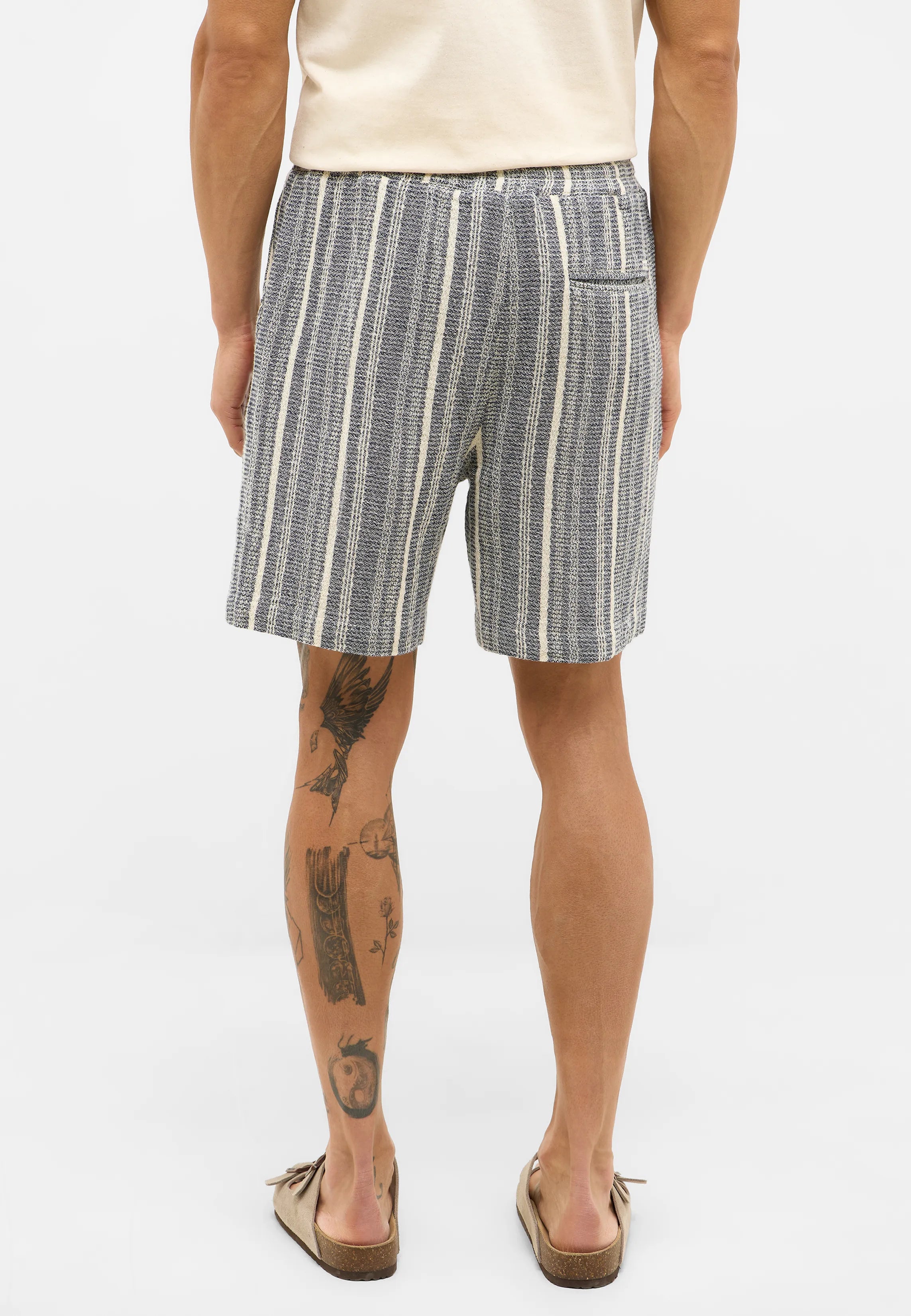 Męskie szorty Mustang Style Lockport Shorts Blue Dobby Stripe 1016479 12740