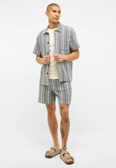 Męskie szorty Mustang Style Lockport Shorts Blue Dobby Stripe 1016479 12740