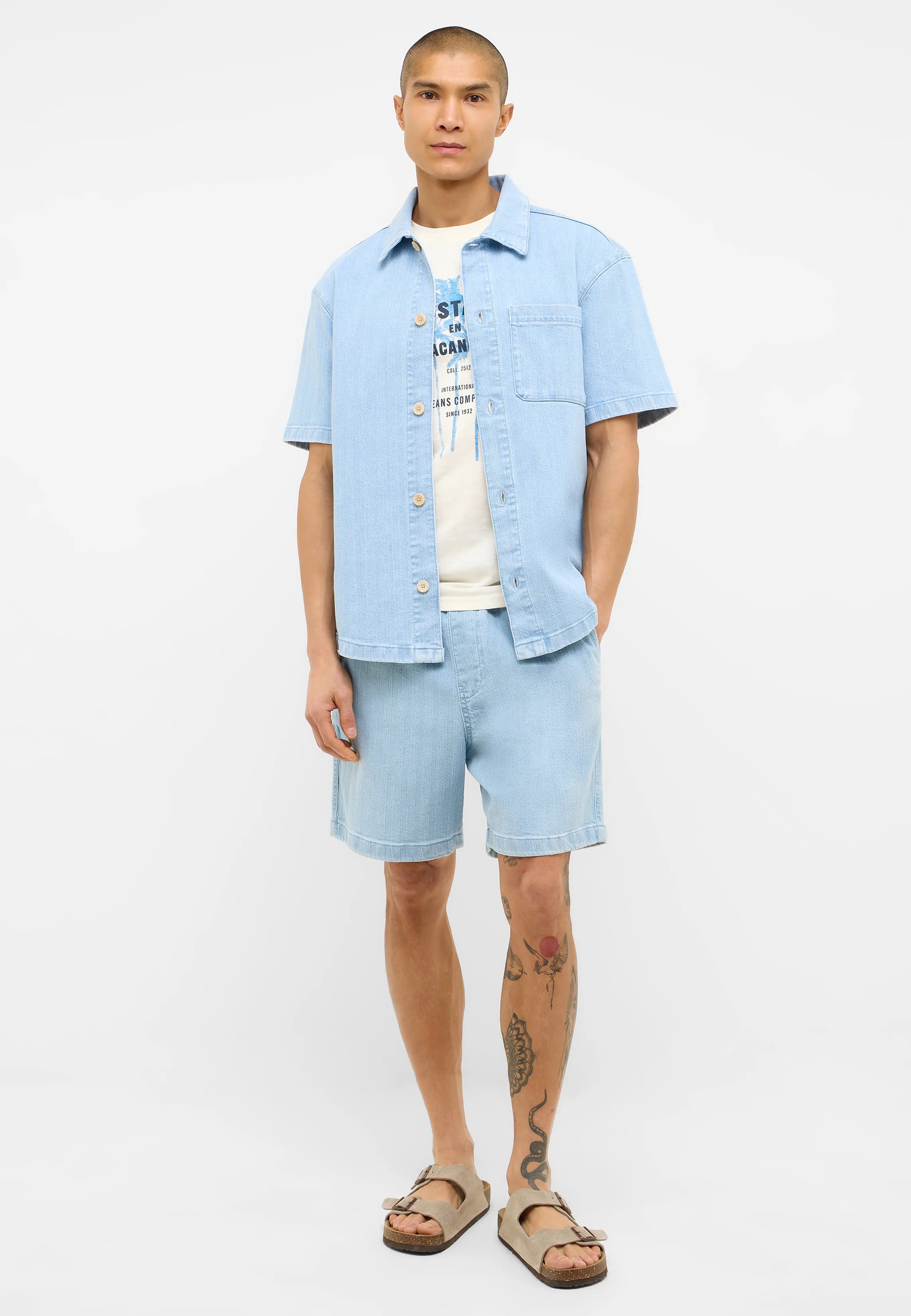 Męskie Szorty Mustang Style Prague Shorts Denim Blue 1016652 5000 300