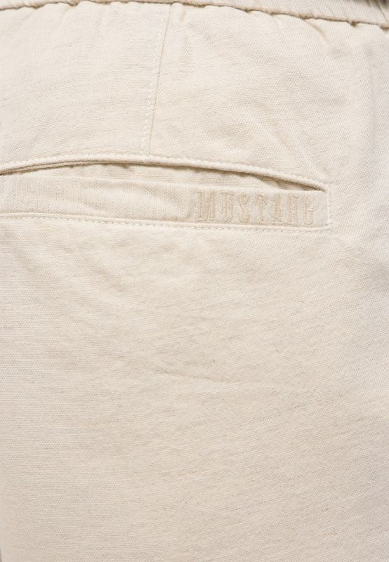 Mustang Męskie szorty Mustang Style Linen Jogger Shorts Ecru 1016459 2014