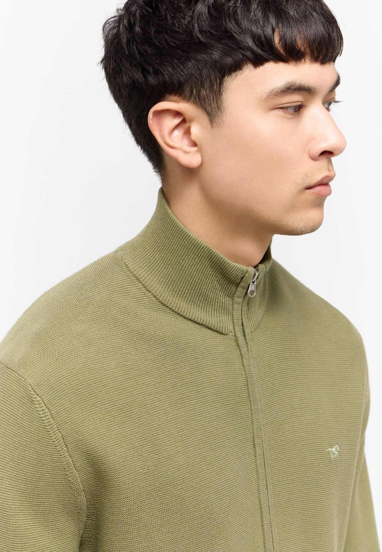 Mustang Style Escondido Oil Green 1015476 6273 MĘSKI SWETER