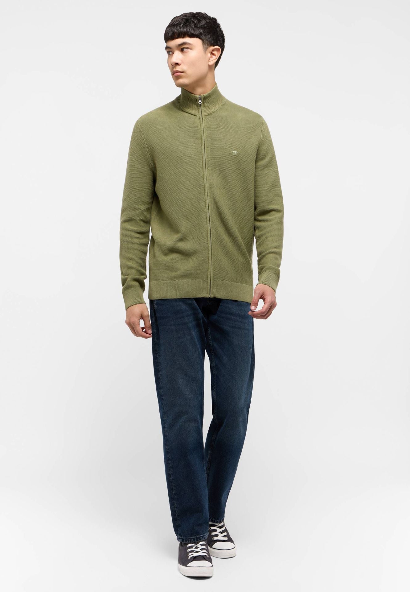 Mustang Style Escondido Oil Green 1015476 6273 MĘSKI SWETER