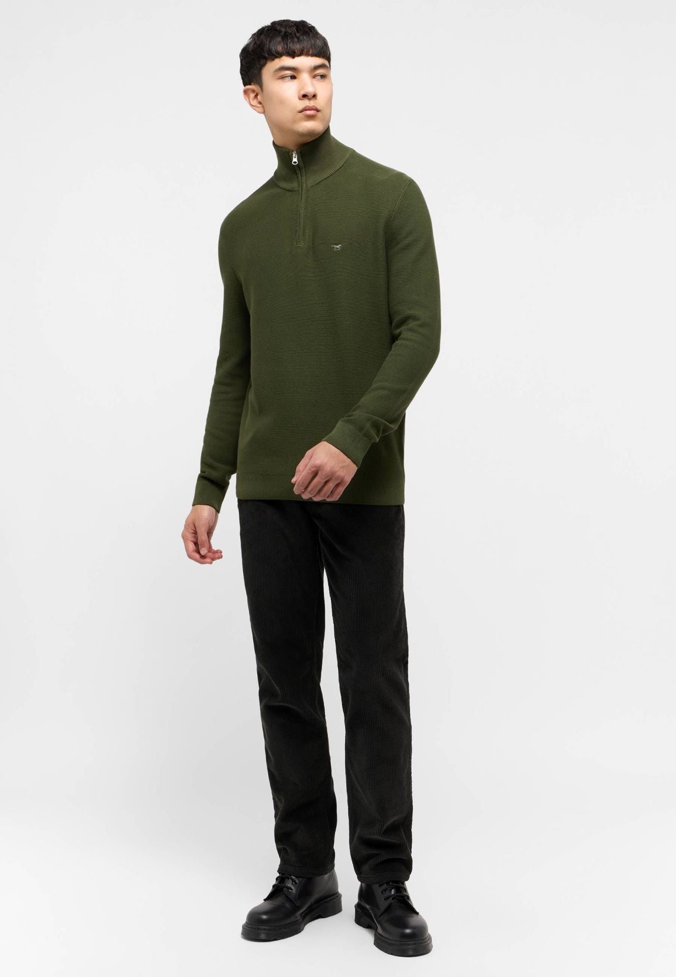 Mustang Style: Everett Rifle Green 1015474 6514 MĘSKI SWETER