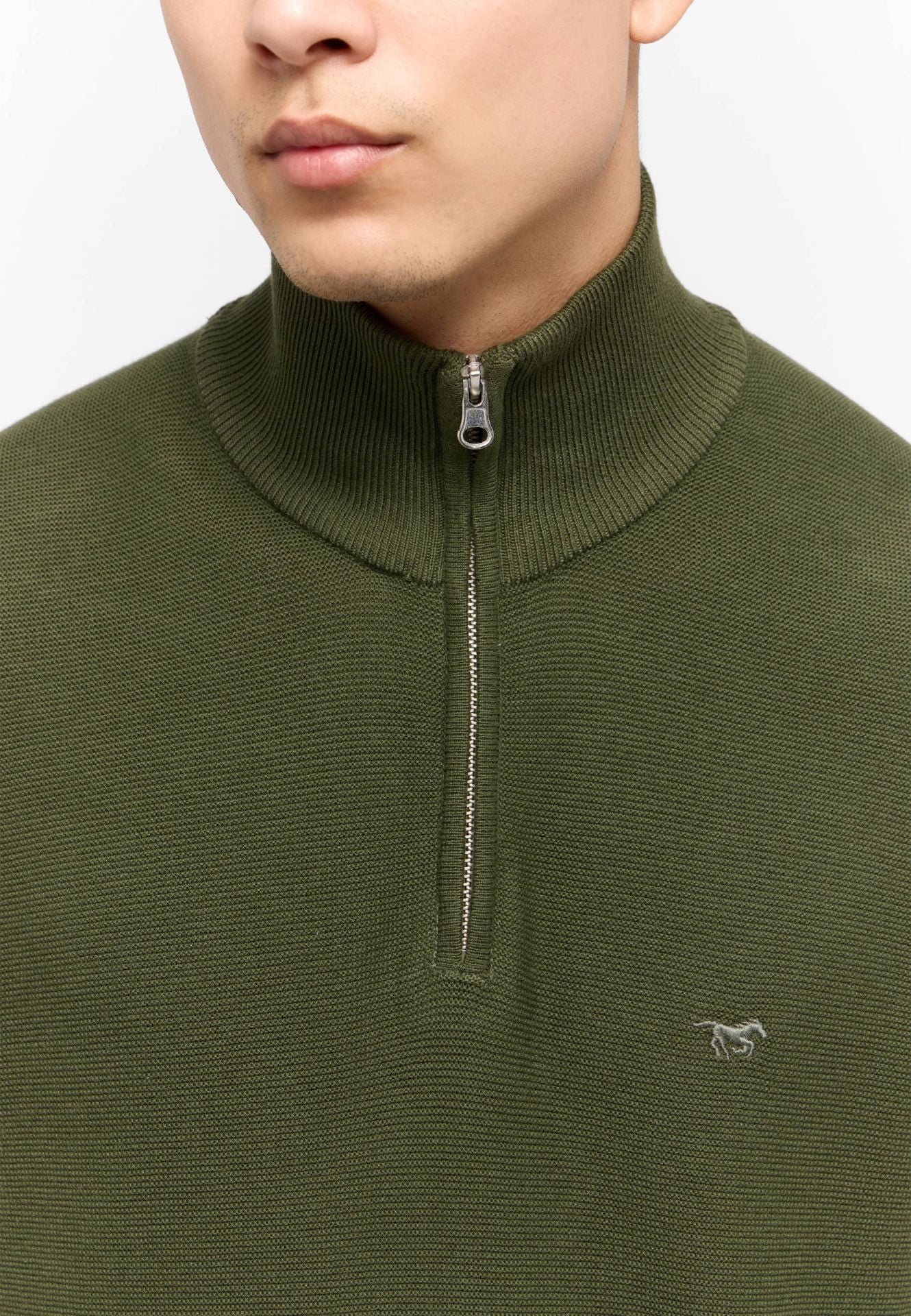 Mustang Style: Everett Rifle Green 1015474 6514 MĘSKI SWETER