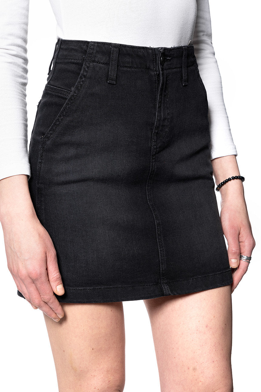 SPÓDNICA JEANSOWA LEE TAILORED A LINE SKIRT BLACK TYRO L38BCPJW 112108136