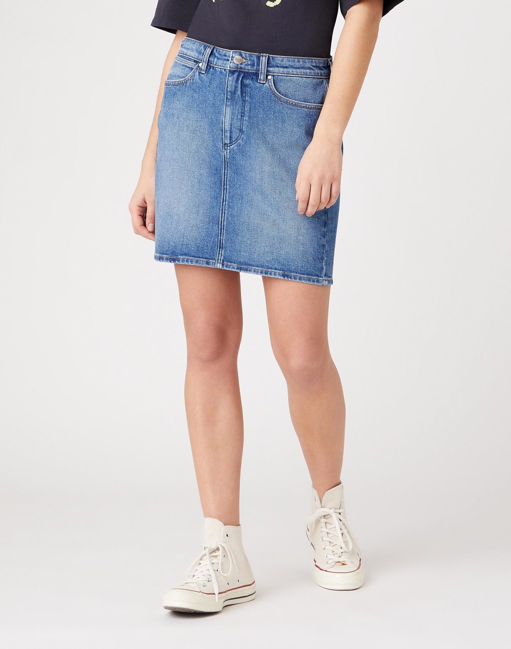 SPÓDNICA WRANGLER MID LENGTH SKIRT SANDY W245JX28Z 112127933