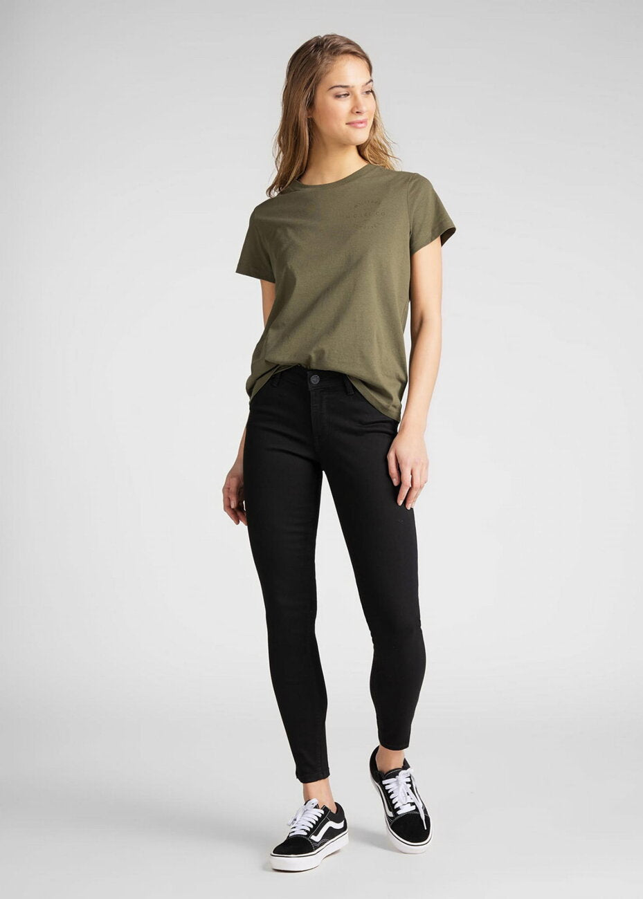 SPODNIE DAMSKIE LEE SCARLETT CROPPED BLACK RINSE L30CFS47 112106337
