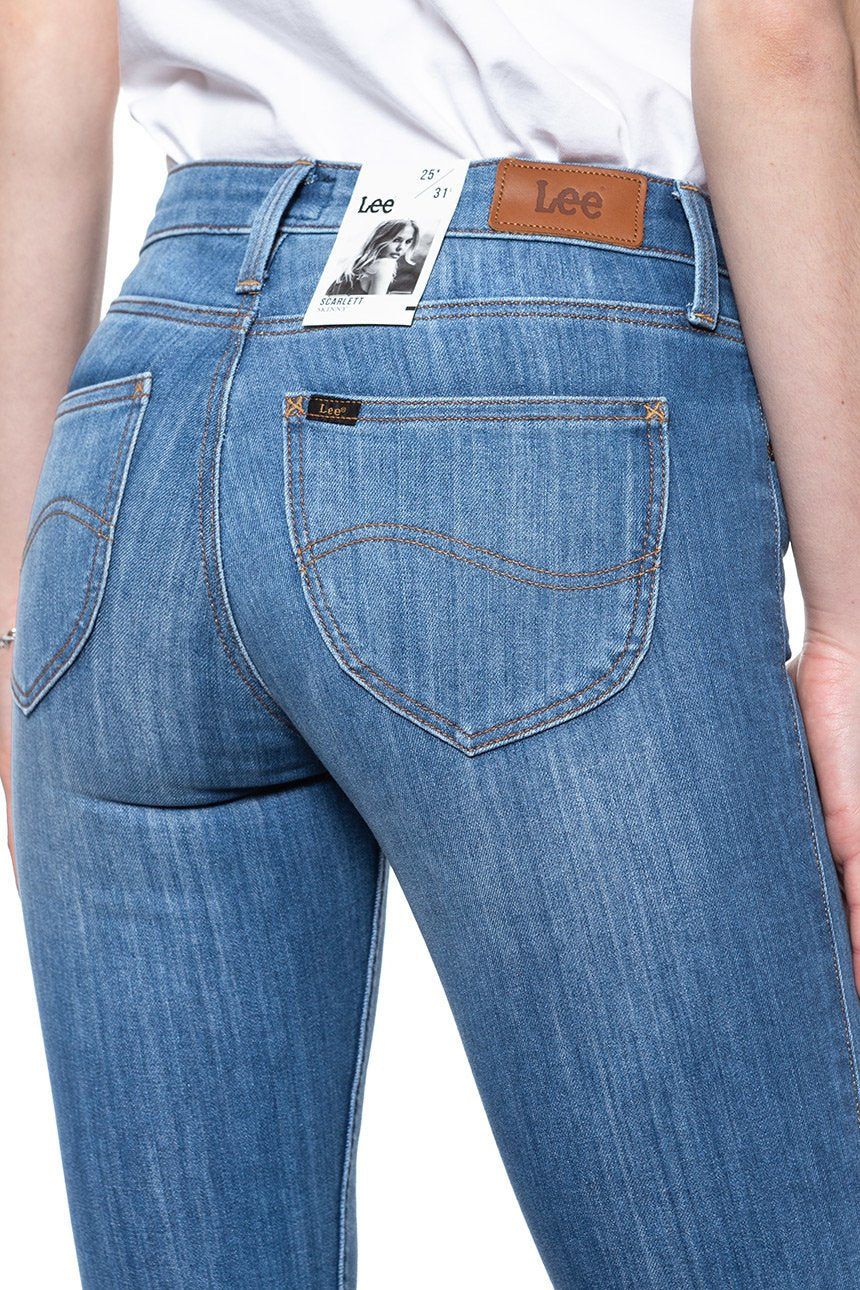 SPODNIE DAMSKIE LEE SCARLETT HIGH BLUE L526PFYO 112111798