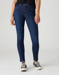 SPODNIE DAMSKIE WRANGLER HIGH RISE SKINNY NIGHT BLUE W27HVH78Y 112128134