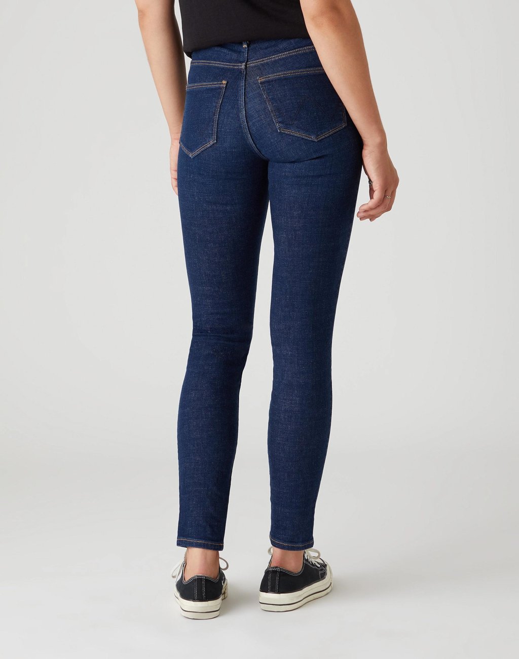 SPODNIE DAMSKIE WRANGLER HIGH RISE SKINNY NIGHT BLUE W27HVH78Y 112128134