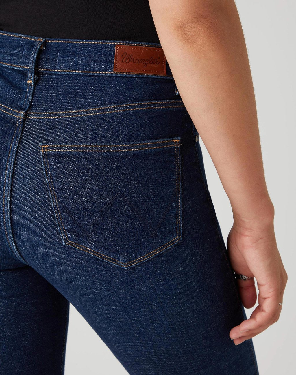 SPODNIE DAMSKIE WRANGLER HIGH RISE SKINNY NIGHT BLUE W27HVH78Y 112128134