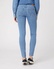 SPODNIE DAMSKIE WRANGLER SKINNY INDIGO SKY W28KKR29G 112128293