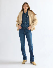 SPODNIE DAMSKIE WRANGLER STRAIGHT OVERCAST 112386686