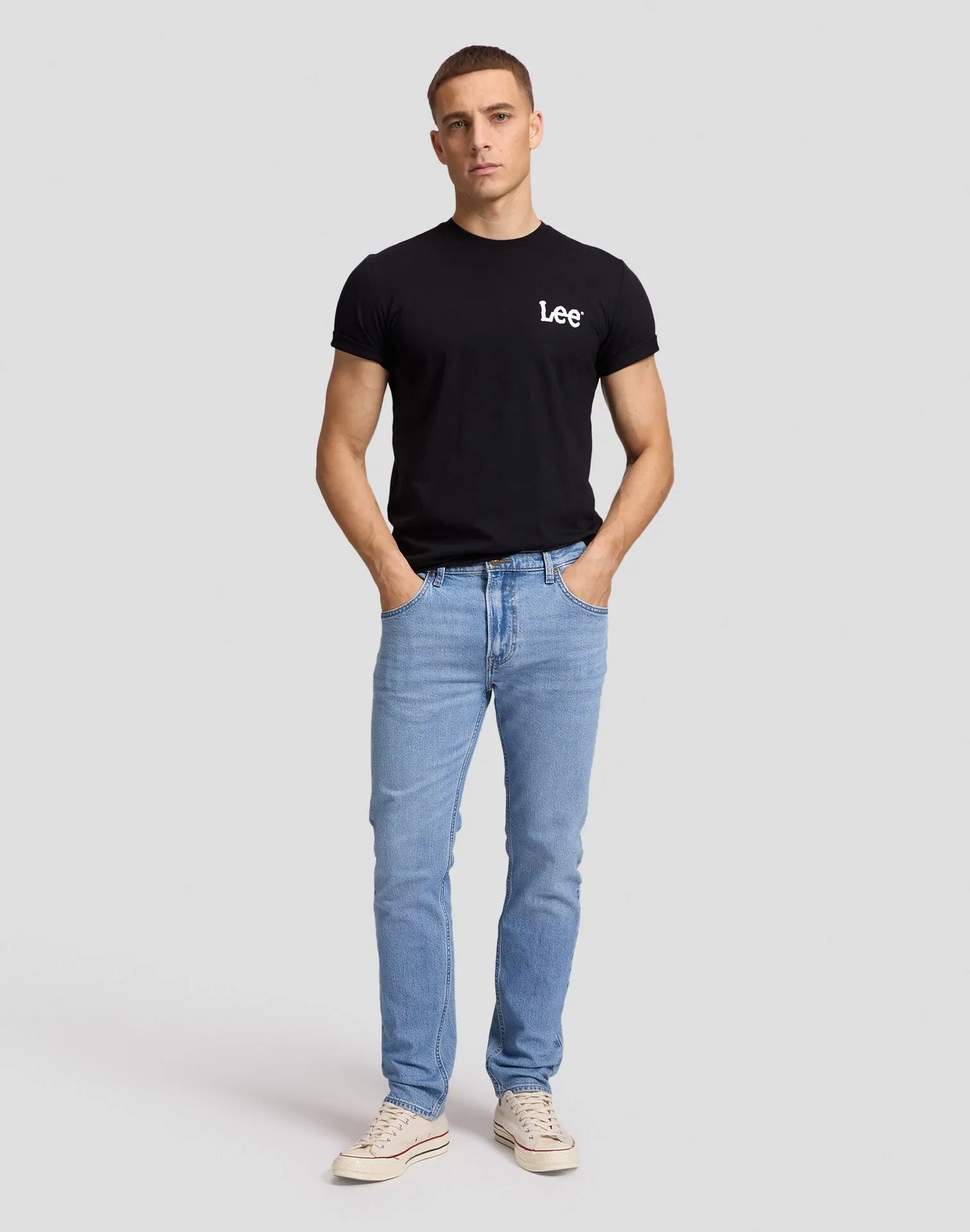 SPODNIE MĘSKIE LEE RIDER FROSTED INDIGO 112386554