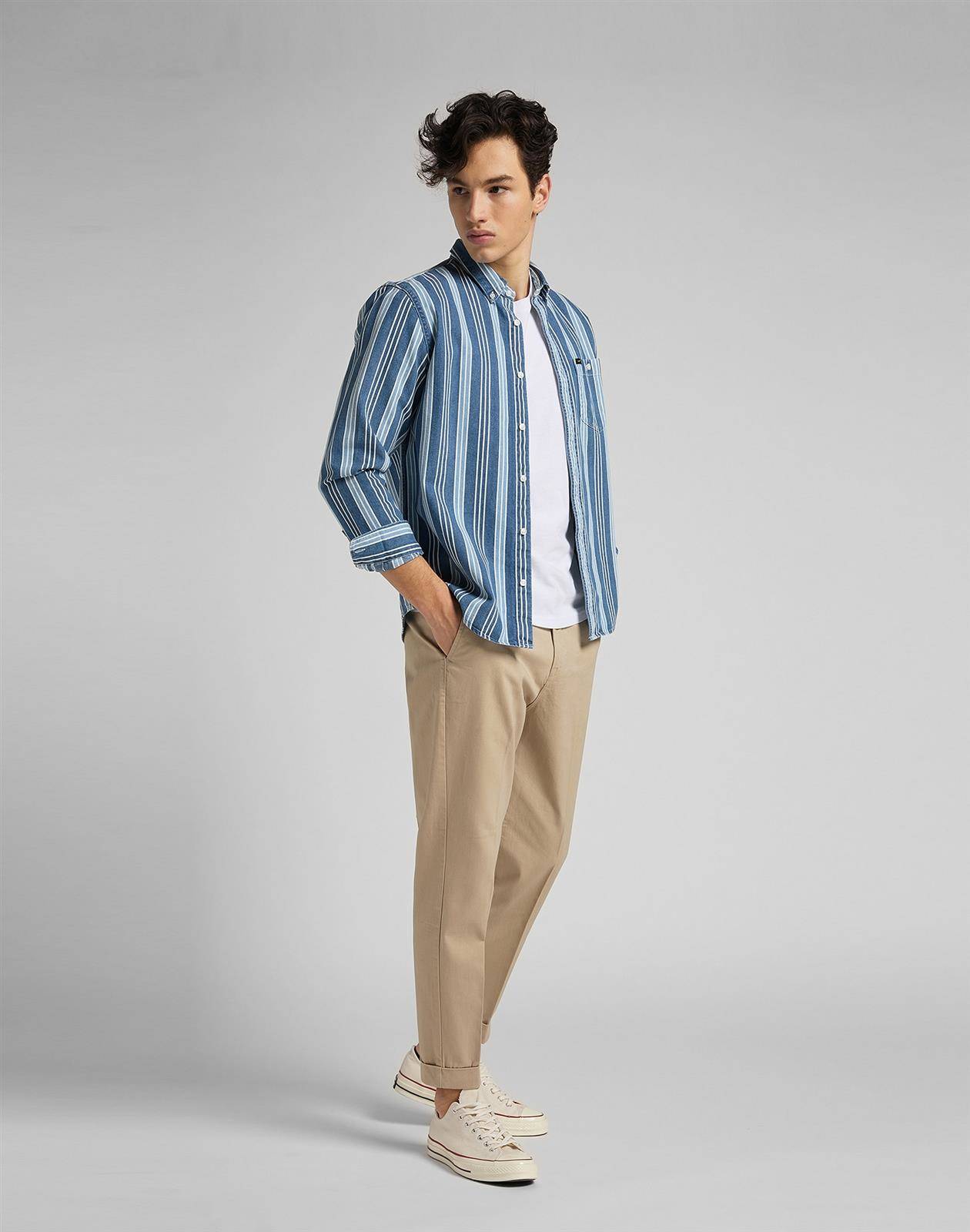 SPODNIE MĘSKIE LEE TAPERED CHINO SERVICE SAND L70RLD10 112118722