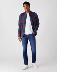 SPODNIE MĘSKIE WRANGLER TEXAS SLIM VELVERY BLUE W12SAO91Y 112126501