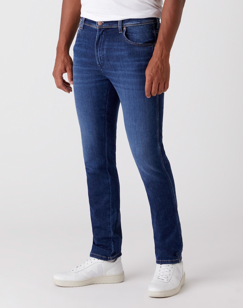 SPODNIE MĘSKIE WRANGLER TEXAS SLIM VELVERY BLUE W12SAO91Y 112126501