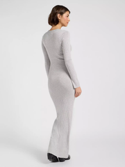 SUKIENKA MATERIAŁOWA LEE CREW NECK MAXI DRESS GREY HEATHER 112371663