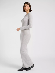 SUKIENKA MATERIAŁOWA LEE CREW NECK MAXI DRESS GREY HEATHER 112371663
