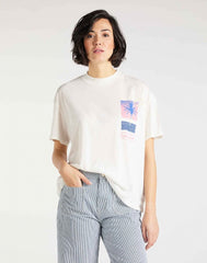 T-SHIRT DAMSKI LEE OVERSIZED TEE BOYFRIEND FIT ECRU L41SBYNQ 112109158