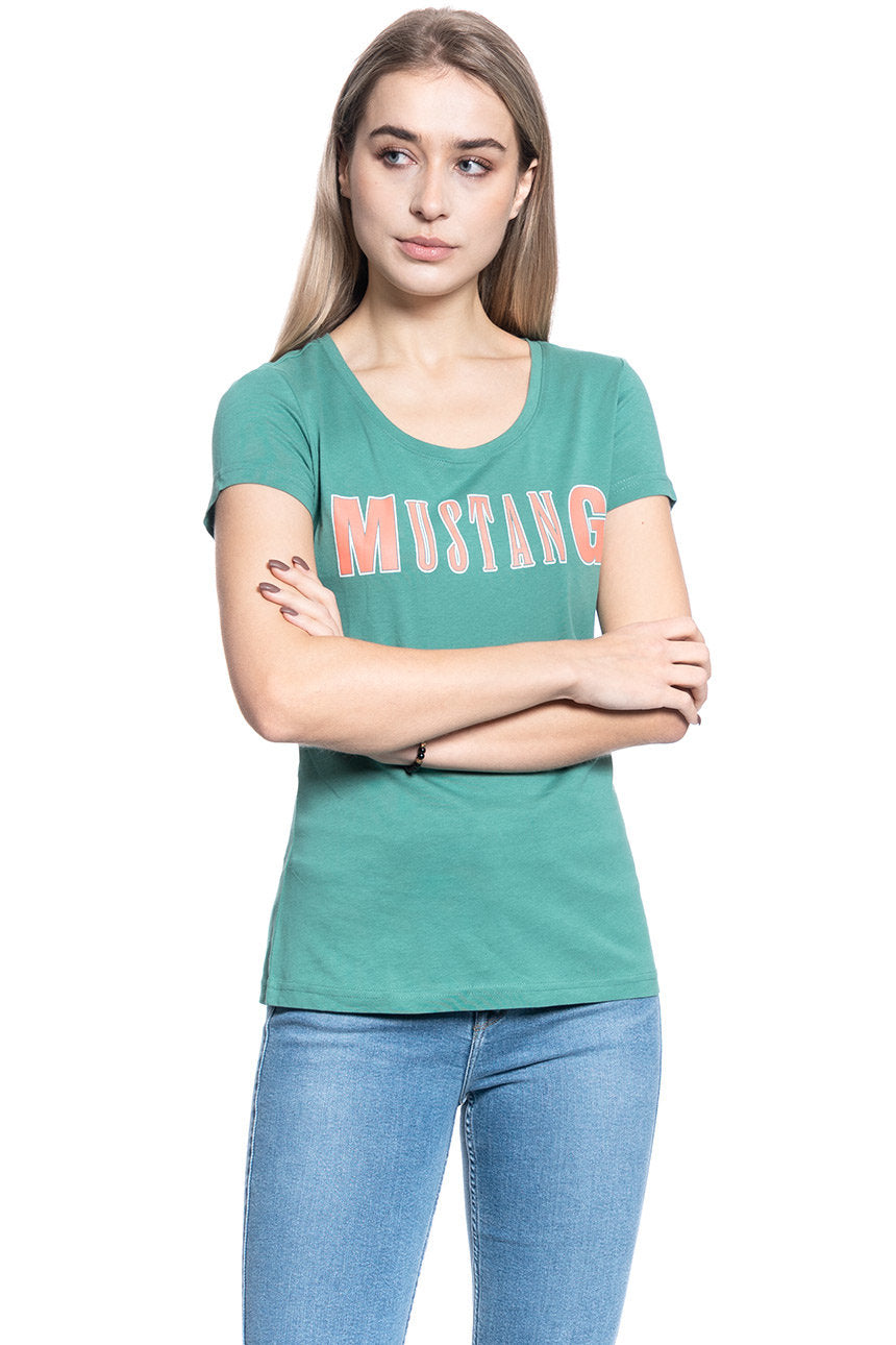 T-SHIRT DAMSKI MUSTANG ALEXIA C PRINT DEEP SEA 1009641 6318
