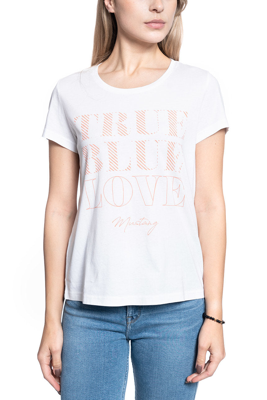 T-SHIRT DAMSKI MUSTANG Alina C Print GENERAL WHITE 1009833 2045
