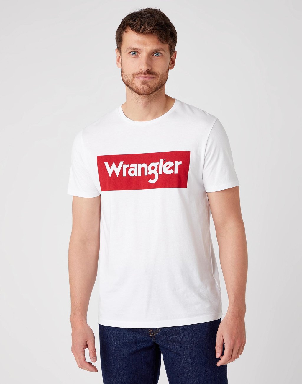 T-SHIRT MĘSKI WRANGLER SS LOGO TEE WHITE W742FK989 112131082