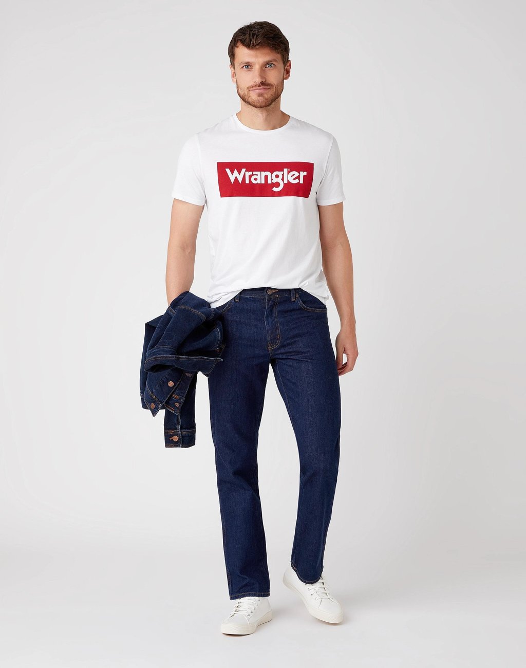 T-SHIRT MĘSKI WRANGLER SS LOGO TEE WHITE W742FK989 112131082