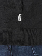WRANGELR CREWNECK KNIT MĘSKI SWETER ELEGANCKI CIEPŁY LOGO REAL BLACK 112343108 W8A0011937