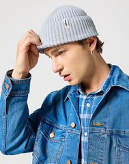WRANGLE SIGN OFF MĘSKA CZAPKA BEANIE ZIMOWA CIEPŁA PEARL BLUE 112356871 W0M9007566