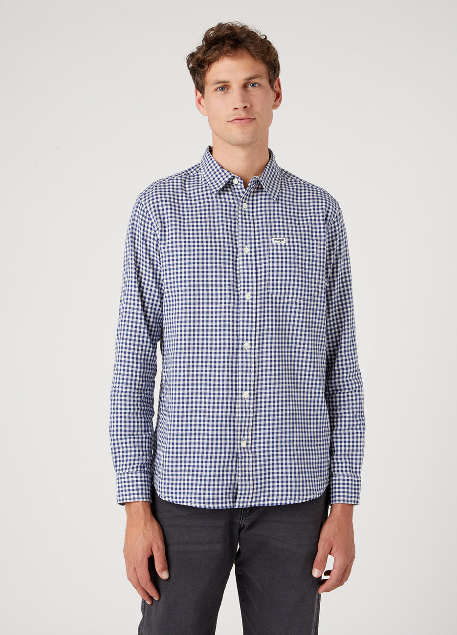WRANGLER 1 POCKET SHIRT MĘSKA KOSZULA W KRATĘ BLUE RIBBON W5A22LB51 112327218
