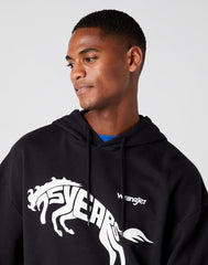 WRANGLER 75TH ANNI HOODIE MĘSKA BLUZA KAPTUR LOGO NADRUK BLACK BEAUTY W645HTZ13 112146187