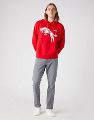 WRANGLER 75TH ANNI HOODIE MĘSKA BLUZA LOGO NADRUK CHINESE RED W645HTXCJ 112146185