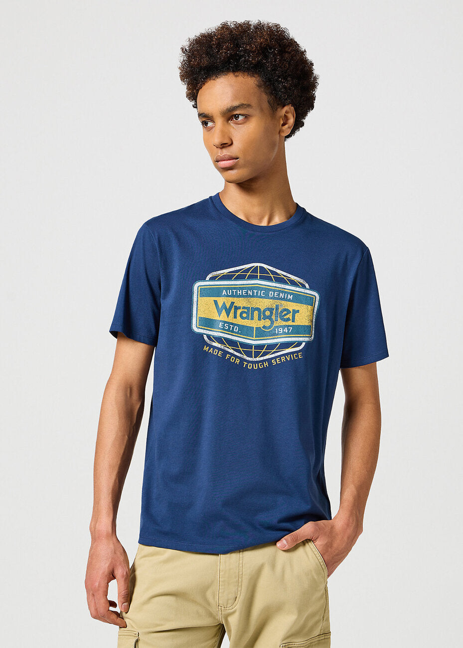 Męska Koszulka T-Shirt Wrangler Americana Tee Navy 112357448 W70P017358