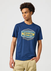 Męska Koszulka T-Shirt Wrangler Americana Tee Navy 112357448 W70P017358