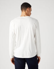 WRANGLER AMERICANA TEE MĘSKA KOSZULKA Z DŁUGIM RĘKAWEM LONGSLEEVE WHISPER WHITE 112341143 W70Q017924
