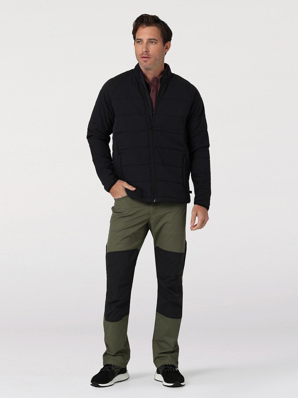 Spodnie Materiałowe Męskie Wrangler ATG Reinforced Softshell Dusty Olive WC3TAWX45 112324341